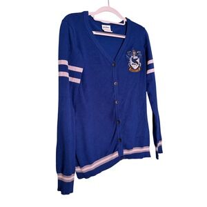 Harry Potter Womens Ravenclaw House‎ Open Front Cardigan Juniors Knit Sweater